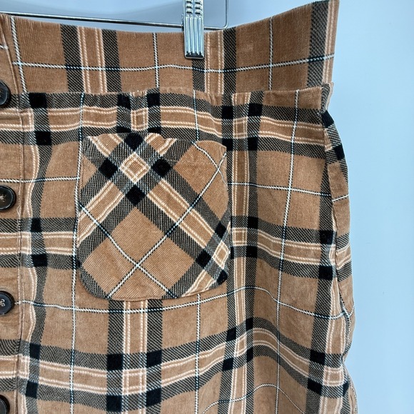 Torrid Plus Plaid Button Front Skirt Size 2 Brown Emo Grunge Preppy‎ Y2K Holiday - Picture 2 of 11